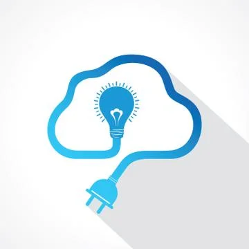 Creative bulb plug design cloud shape concept vector Stockillustratie