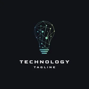 Creative bulb technology logo Stock Illustration