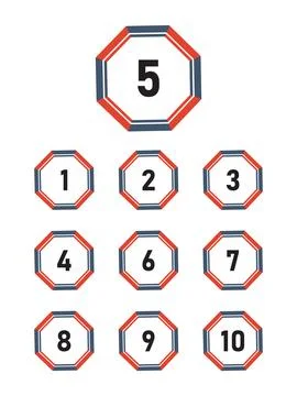 Creative bullet number points set 1 to 10 Stock Illustration
