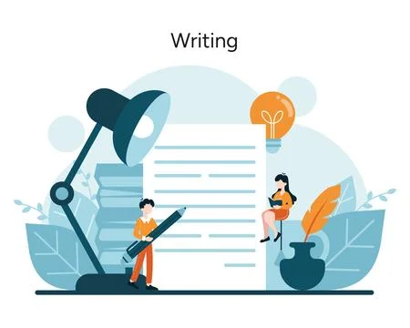 A creative burst illuminates the writer's path Stock Illustration