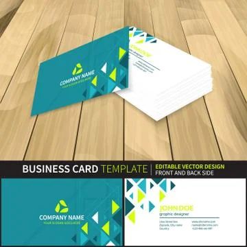 Creative business card mock-up with perspective view and front and back side. Stock Illustration