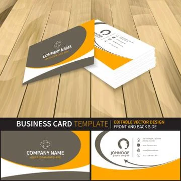 Creative business card mock-up template. Vector illustration with front and b Stock Illustration