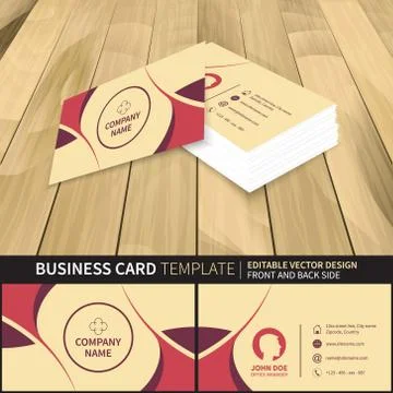 Creative business card mock-up template. Vector illustration with front and b Stock Illustration