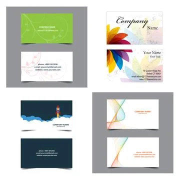 Creative Business Card Vector Templates with Modern and Colorful Designs Stock Illustration
