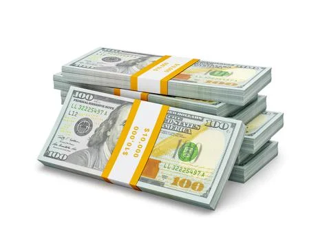 Creative business finance making money concept stack of new new 100 US dollars Illustrazione stock