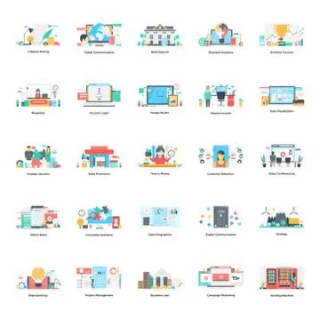 Creative Business Flat Illustration Pack Stock Illustration