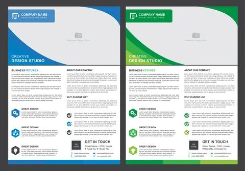 Creative Business Flyer Design Template Stock Illustration