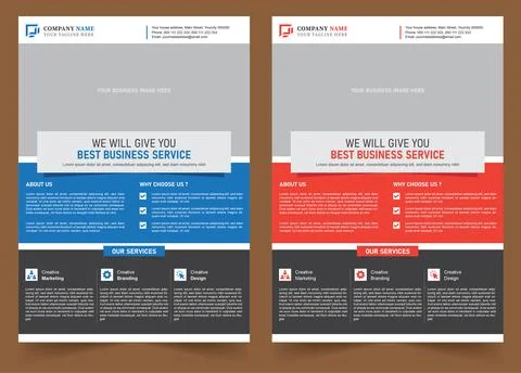 Creative Business Flyer Design Template Stock Illustration