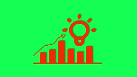 Creative Business Graph with Bulb Icon, Marketing Growth, Sales Increase Stock Footage 310281590