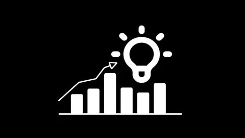 Creative Business Graph with Light Icon, Rising Sales, Marketing Success Stock Footage 310281588