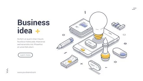 Creative business idea concept. Modern web banner template showcases a bright イラスト素材