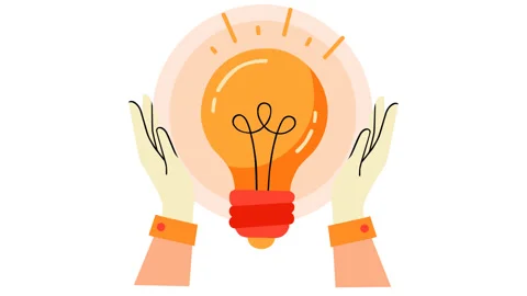 Creative Business Innovation Concept with Hands and Glowing Light Bulb Anima Video stock 342853465