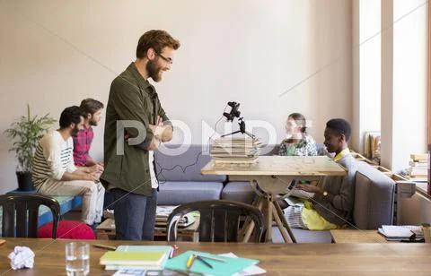 Creative business people working in office Stock Photos