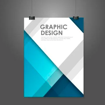 Creative business poster template in blue Stock Illustration