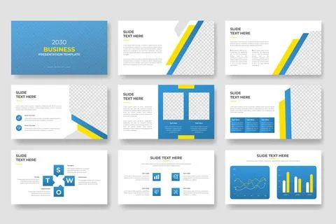 Creative business PowerPoint presentation slides template design. Use for m.. Stock Illustration