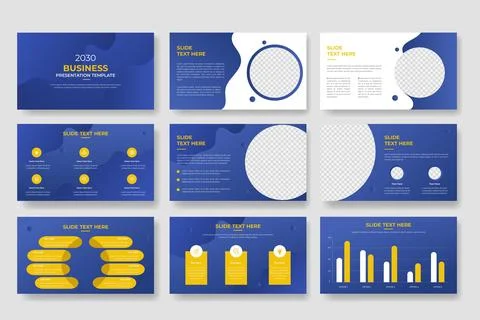 Creative business PowerPoint presentation slides template design. Use for m.. Stock Illustration