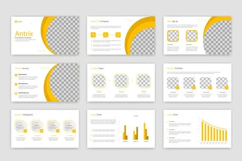 Creative business PowerPoint presentation slides template design. Use for m.. Stock-Illustration
