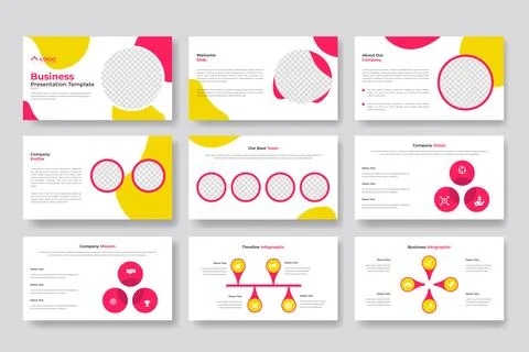 Creative business PowerPoint presentation slides template design. Use for m.. Stock Illustration