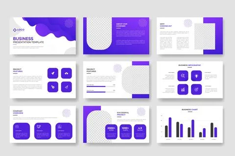 Creative business PowerPoint presentation slides template design. Use for m.. Stock Illustration