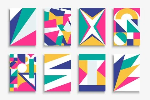 Creative business presentation covers in modern art fashion style. Collection Stock Illustration