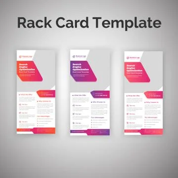 Creative Business Search Engine optimization SEO Rack Card Template Stock Illustration