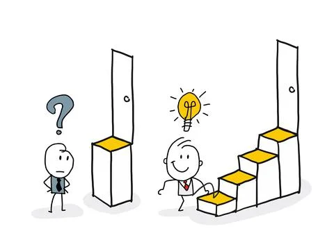 Creative Business Strategy Tips Stickman Illustration Concept Stock Illustration