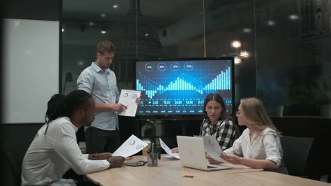Creative business team, multiethnic group, coworking space Stock Footage 136503924