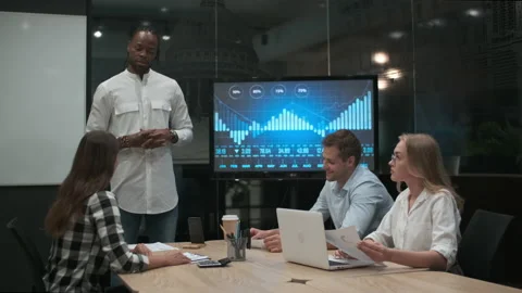 Creative business team, multiethnic group, coworking space Stock Footage 136504154