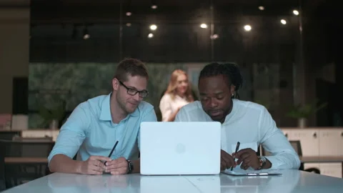 Creative business team, multiethnic group, coworking space Stock Footage 136504678