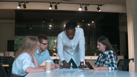 Creative business team, multiethnic group, coworking space Stock Footage 136504980