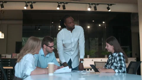 Creative business team, multiethnic group, coworking space Stock Footage 136505431