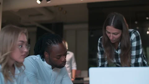 Creative business team, multiethnic group, coworking space Stock Footage 136506605