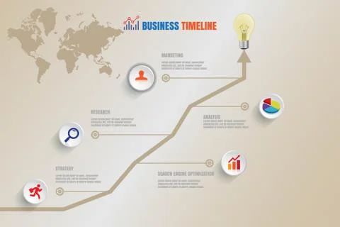 Creative Business Timeline, Vector Illustration Stock Illustration