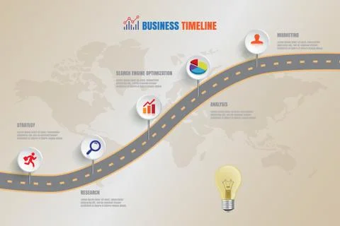 Creative Business Timeline, Vector Illustration Illustrazione stock