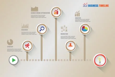 Creative Business Timeline, Vector Illustration Stock Illustration