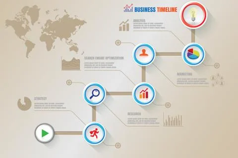 Creative Business Timeline, Vector Illustration Illustrazione stock