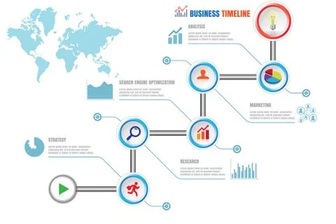 Creative business timeline, Vector Illustration Stockillustratie