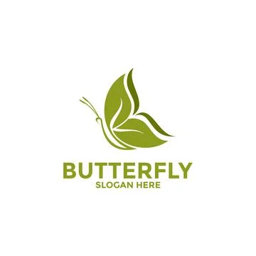 Creative Butterfly and leaf Logo Icon Vector, Butterfly logo design template Stock Illustration