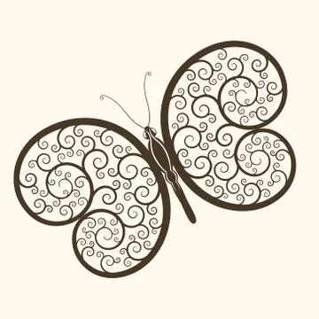 Creative Butterfly with swirls Stock Illustration