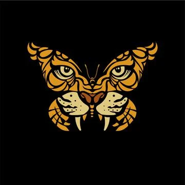 Creative butterfly with tiger face vector Stock Illustration