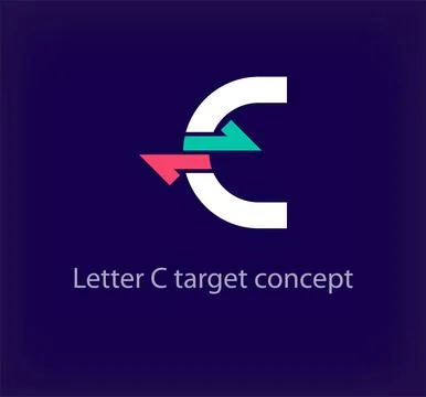 Creative C letter arrow logo design. Stock Illustration