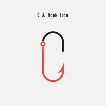 Creative C- Letter icon abstract and hook icon design vector template.Fishing Stock Illustration
