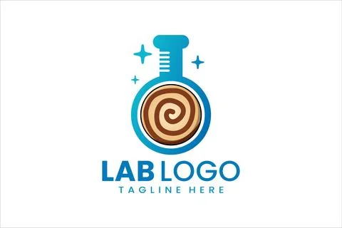 Creative Cake Lab Science Logo for Food Brands Stock Illustration