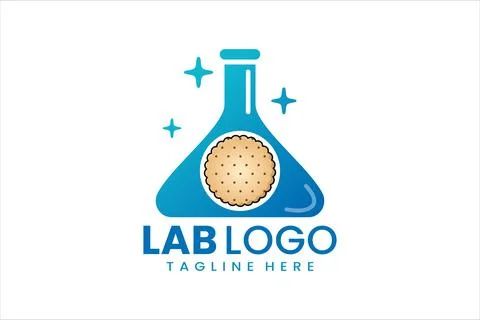 Creative Cake Lab Science Logo for Food Brands Stock Illustration