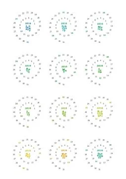 Creative calendar on 2016 with dates on spiral Stock Illustration