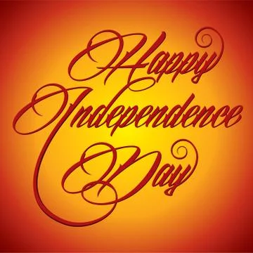 Creative calligraphy of text Happy Independence Day- vector illustration Stock Illustration