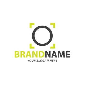 Creative camera frame logo design vector Stock Illustration