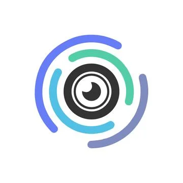 Creative Camera Icon logo design Stock Illustration