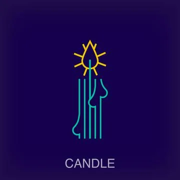 Creative candle sign logo. Stock Illustration