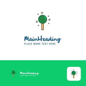Creative Candy Logo Design. Flat color Logo place for Tagline. Vector Illustr Stock Illustration